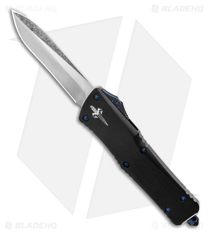 Marfione Custom Combat Troodon Recurve OTF Automatic Knife Black (3.8" SW)