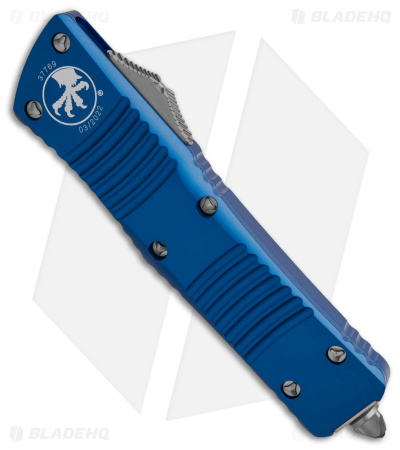 Microtech Combat Troodon OTF D/E Knife Blue Aluminum (3.8" Satin) 142-4BL