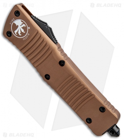 Microtech Combat Troodon T/E Automatic OTF Knife Tan (3.8" Black Serr) 144-2TA