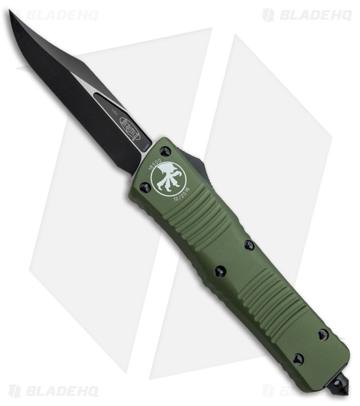 Microtech Combat Troodon Bowie OTF Knife OD Green (3.8" Black) 146-1OD