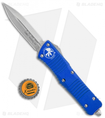 Microtech Combat Troodon D/E OTF Automatic Knife Blue (3.8" Stonewash) 