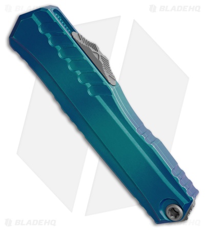 Microtech Cypher II D/E OTF Knife Marbled Blue Aluminum (3.5" Apocalyptic)