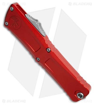 Microtech Combat Troodon D/E Gen III OTF Knife Red Aluminum (4" SW Serr)