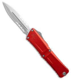 Microtech Combat Troodon D/E Gen III OTF Knife Red Aluminum (4" SW Serr)