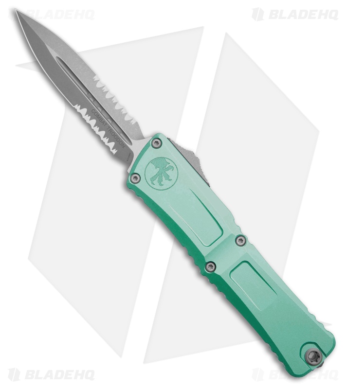 Microtech Combat Troodon D/E Gen III OTF Knife Turquoise Aluminum (4" Apoc Serr)