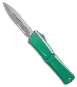 Microtech Combat Troodon Gen III D/E OTF Knife Turquoise Aluminum (4" SW Serr)