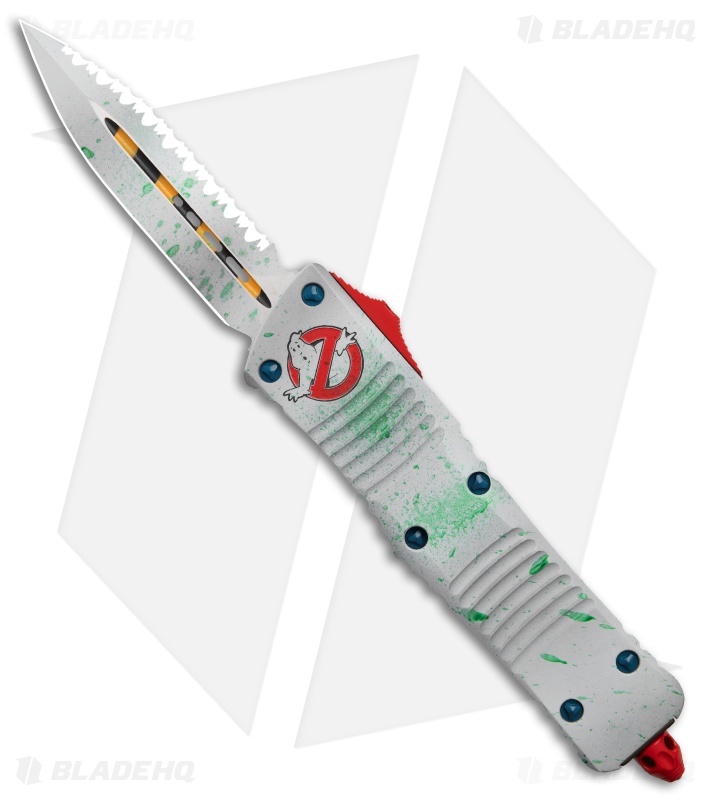 Microtech Combat Troodon D/E OTF Automatic Knife GBS (3.8" White Full Serr)