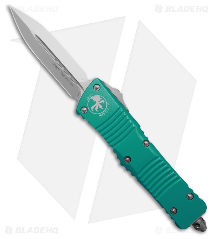 Microtech Combat Troodon D/E OTF Automatic Knife Turquoise (3.8" Stonewash)