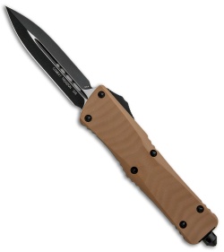 Microtech Combat Troodon D/E OTF Automatic Knife Tan G-10 (3.8" Black) 