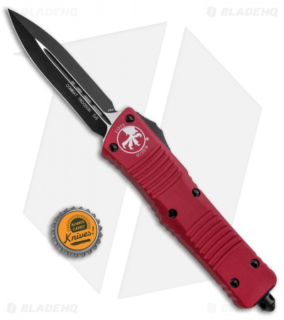 Microtech Combat Troodon D/E OTF Automatic Knife Red (3.8" Black) 142-1RD