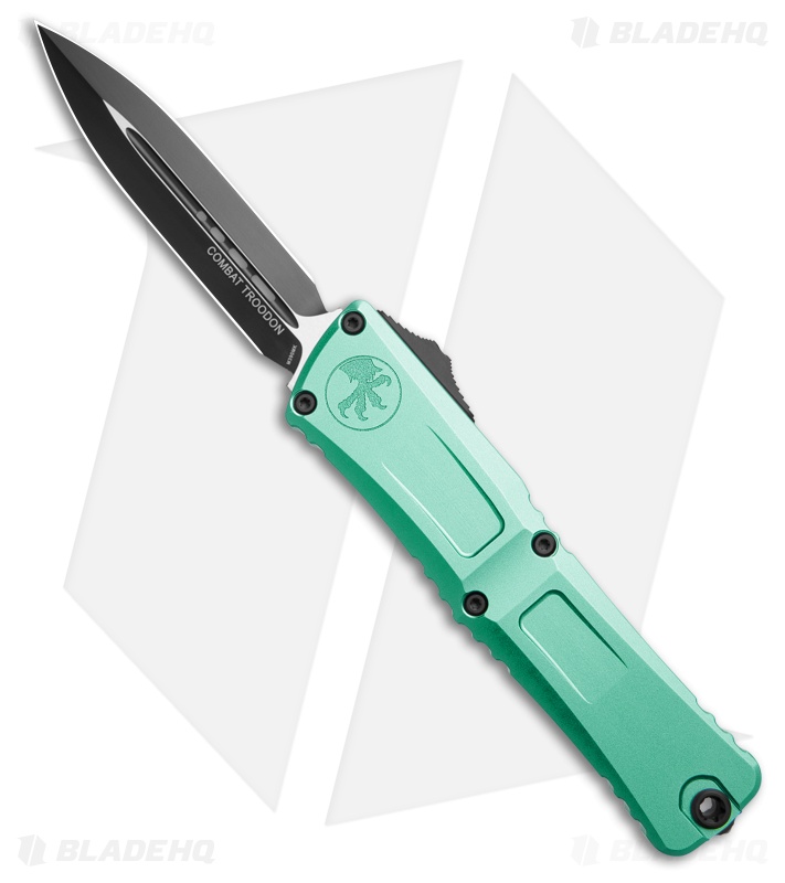 Microtech Combat Troodon Gen III D/E OTF Knife Turquoise Aluminum (3.8" Black)