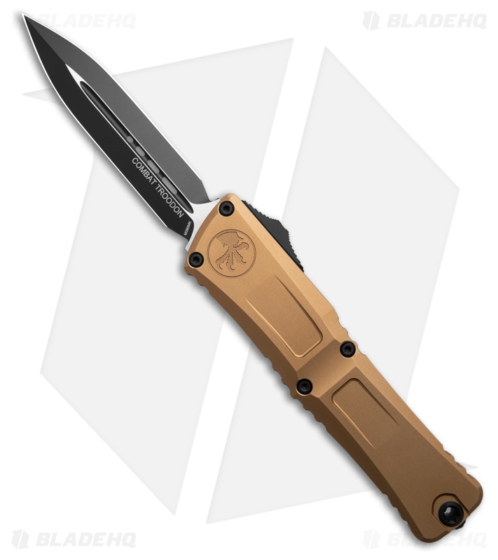 Microtech Combat Troodon Gen III OTF Knife Tan Aluminum (4" Black) 1142-1TA