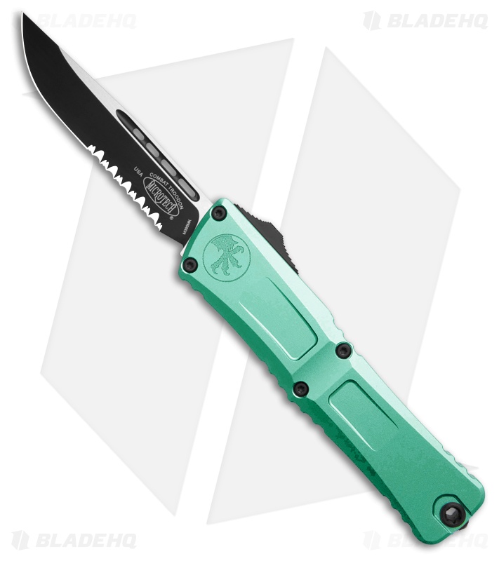 Microtech Combat Troodon Gen III S/E OTF Knife Turquoise Al (4" Black Serr)