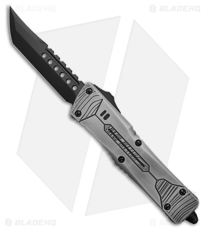 Microtech Combat Troodon Hellhound OTF Gray Stylized/Weathered (3.8" DLC)