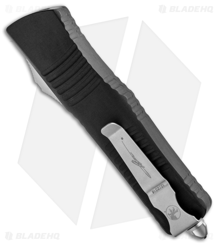 Microtech Combat Troodon Hellhound Tanto OTF Knife Black (3.8" Stonewash) 219-10