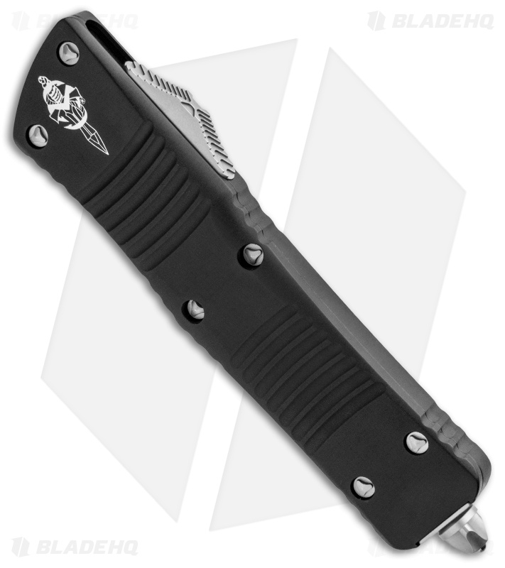 Microtech Combat Troodon Hellhound Tanto OTF Knife Black (3.8" Stonewash) 219-10