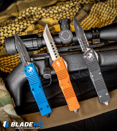 Microtech Combat Troodon OTF D/E Automatic Knife (3.8" Black Serr) 142-2