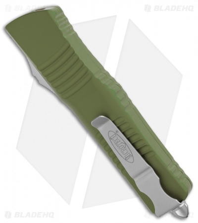 Microtech Combat Troodon OTF D/E Knife OD Green (3.8" Satin Full Serr) 142-6OD