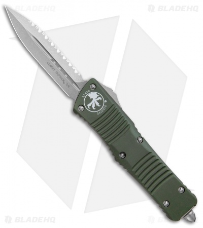 Microtech Combat Troodon OTF Knife D/E Dagger OD Green (3.8" SW Full Serr)