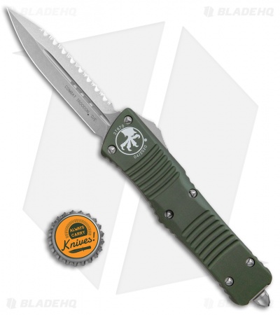 Microtech Combat Troodon OTF Knife D/E Dagger OD Green (3.8" SW Full Serr)