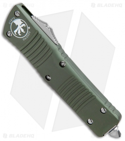 Microtech Combat Troodon OTF Knife D/E Dagger OD Green (3.8" SW Full Serr)