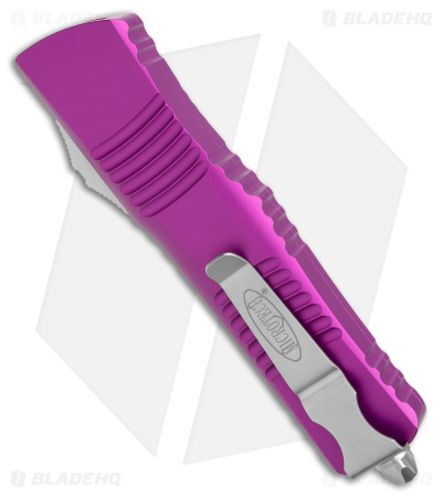 Microtech Combat Troodon OTF Knife D/E Dagger Violet (3.8" Stonewash Serr)