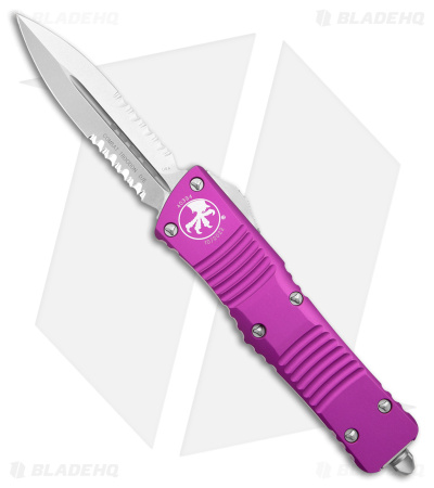 Microtech Combat Troodon OTF Knife D/E Dagger Violet (3.8" Stonewash Serr)