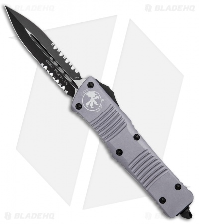 Microtech Combat Troodon OTF D/E Automatic Knife Gray (3.8" Black Serr)