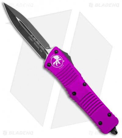 Microtech Combat Troodon OTF D/E Dagger Knife Violet (3.8" Black Plain)