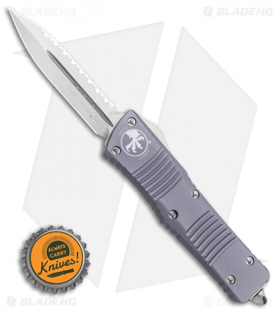 Microtech Combat Troodon OTF Knife D/E Dagger Gray (3.8" Stonewash Full Serr)