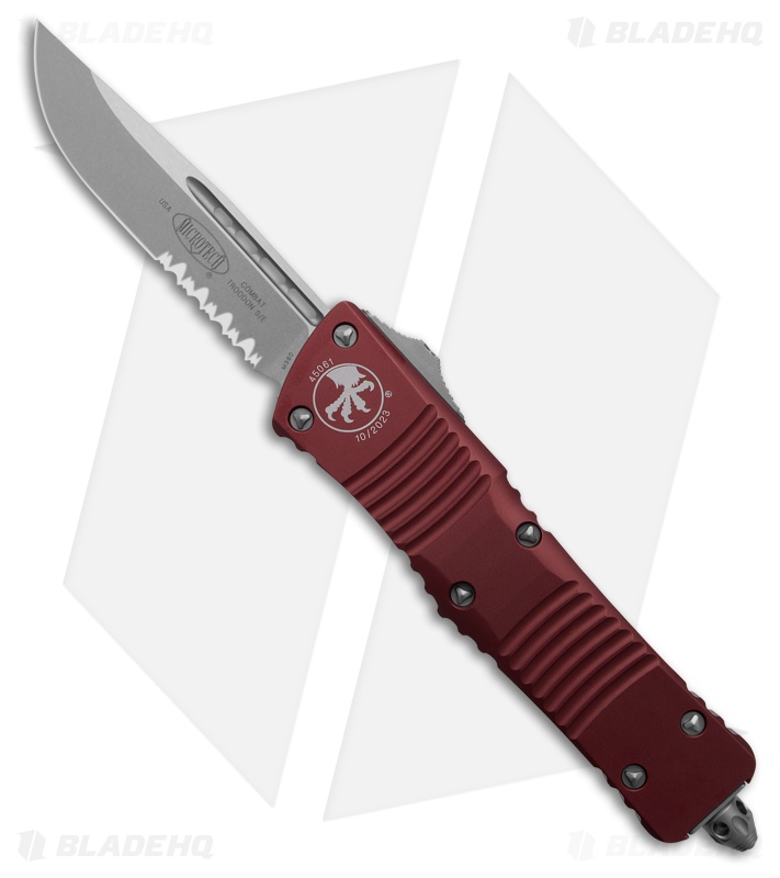 Microtech Combat Troodon S/E OTF Automatic Knife Merlot Red (3.8" SW Serr)