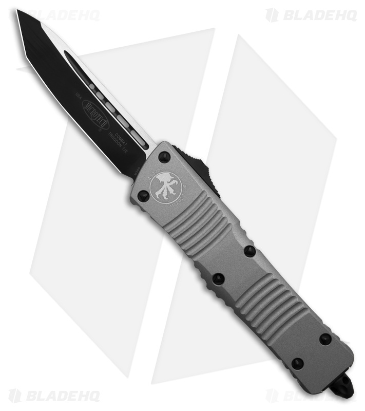 Microtech Combat Troodon T/E Automatic OTF Knife (3.8" Gray) 144-1TG