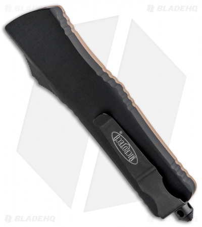 Microtech Combat Troodon T/E OTF Automatic Knife Tan G-10 (3.8" Black) 