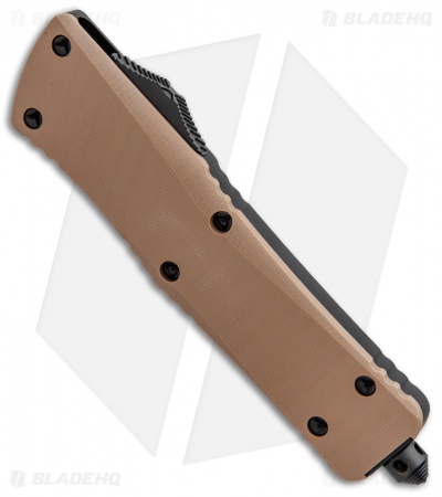 Microtech Combat Troodon T/E OTF Automatic Knife Tan G-10 (3.8" Black) 