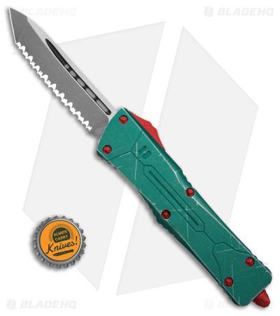 Microtech Combat Troodon Tanto Bounty Hunter OTF Knife (3.8" Apocalyptic Serr)