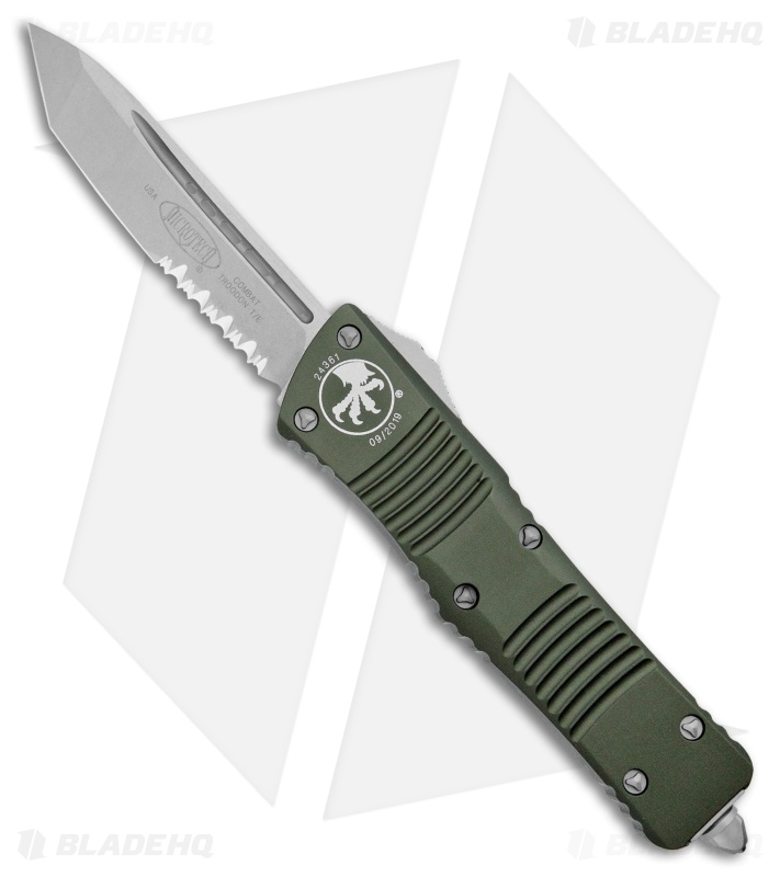 Microtech Combat Troodon T/E Automatic OTF Knife OD Green (3.8" SW Serr)