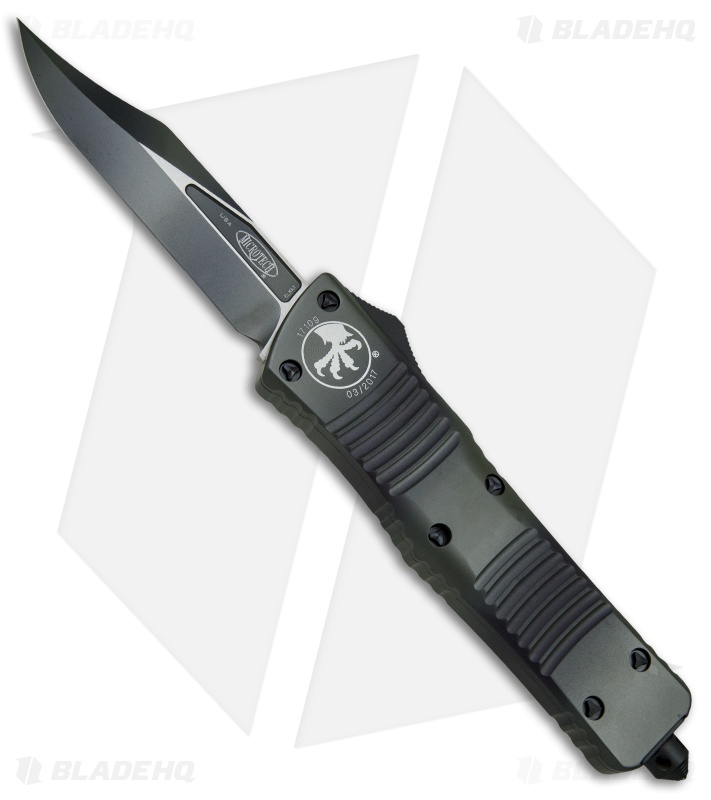 Microtech Combat Troodon Bowie OTF Automatic Knife (3.8" Green Camo) 146-1GC
