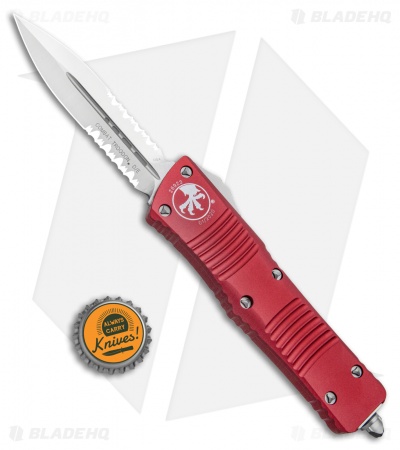 Microtech Red Combat Troodon OTF D/E Knife (3.8" Satin Serr) 142-5RD LTD