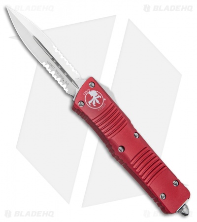 Microtech Red Combat Troodon OTF D/E Knife (3.8" Satin Serr) 142-5RD LTD