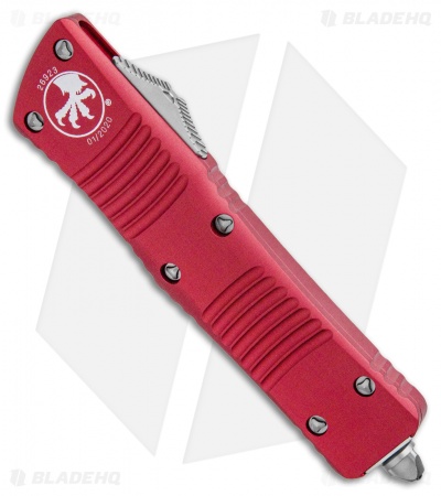 Microtech Red Combat Troodon OTF D/E Knife (3.8" Satin Serr) 142-5RD LTD