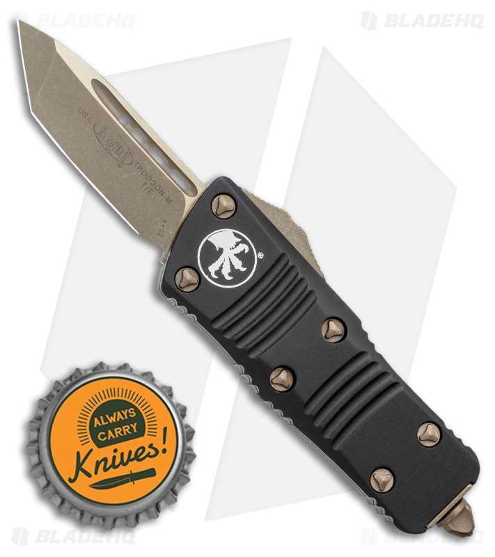 Microtech Troodon Mini T/E CA Legal OTF Auto Black (1.9" Bronze AP) 240-13AP
