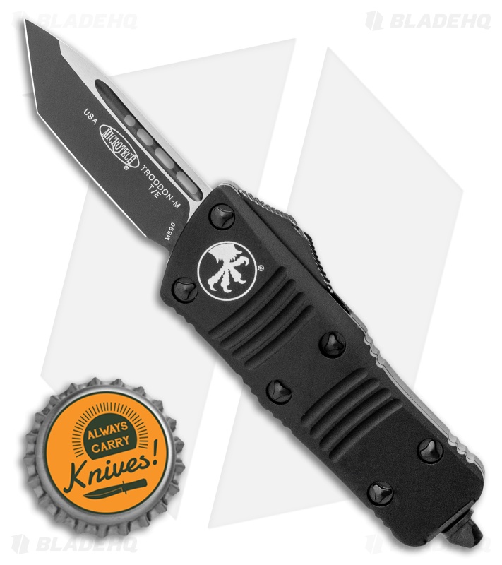 Microtech Troodon Mini T/E CA Legal OTF Automatic Knife Tactical (1.9" Black)