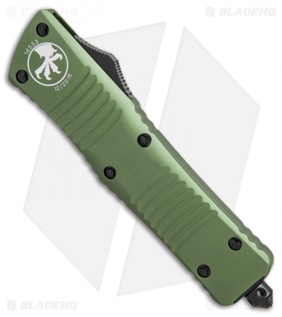 Microtech Combat Troodon Bowie OTF Knife OD Green (3.8" Black Serr) 146-2OD