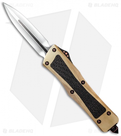 Marfione Custom Combat Troodon D/E OTF Knife Brass/LSCF (3.8" Mirror)