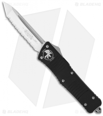 Microtech Combat Troodon Automatic OTF Knife Tanto (3.8" Satin Full Serr) 144-6