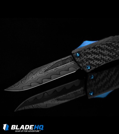 Marfione Custom Carbon Fiber Combat Troodon OTF Bowie Knife (Damascus)