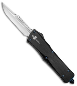 Marfione Custom Combat Interceptor OTF Knife Black w/ Blue Ti HW (Mirror Polish)