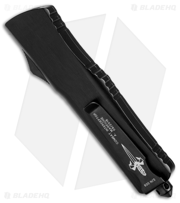 Marfione Custom Combat Interceptor OTF Knife Black w/ DLC HW (Mirror Polish)