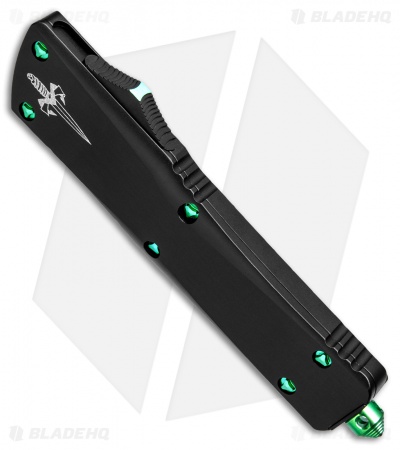 Marfione Custom Combat Interceptor OTF Knife Black w/ Green Ti HW (Hand Satin)