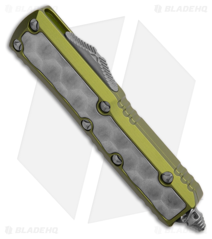 Microtech Daytona D/E OTF Knife Bubble Inlay/OD Green (3" Stonewash)
